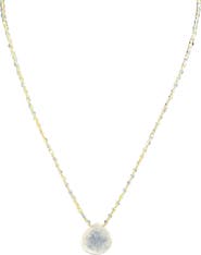 MADISON BEVERLY HILLS Luminous Moonstone Necklace with Mixed Metallic Accents