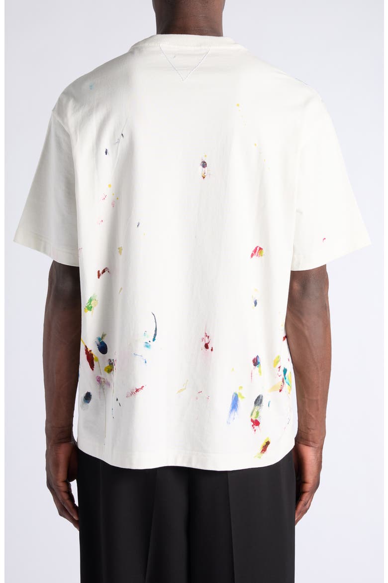 Oversize Painted Cotton T-Shirt, Alternate, color, CHALK
