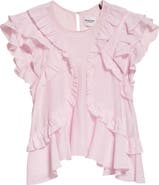 Isabel Marant Étoile Nalou Ruffle Detail Sleeveless Cotton Blend Top