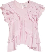 Isabel Marant Étoile Nalou Ruffle Detail Sleeveless Cotton Blend Top