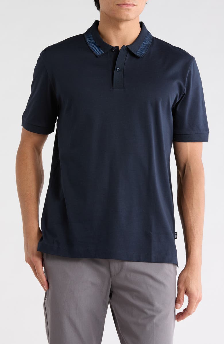 BOSS Phillipson Short Sleeve Polo, Main, color, Dark Blue