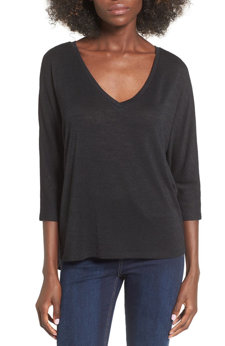 Leith Stretch Knit High/Low Top, Main, color, 