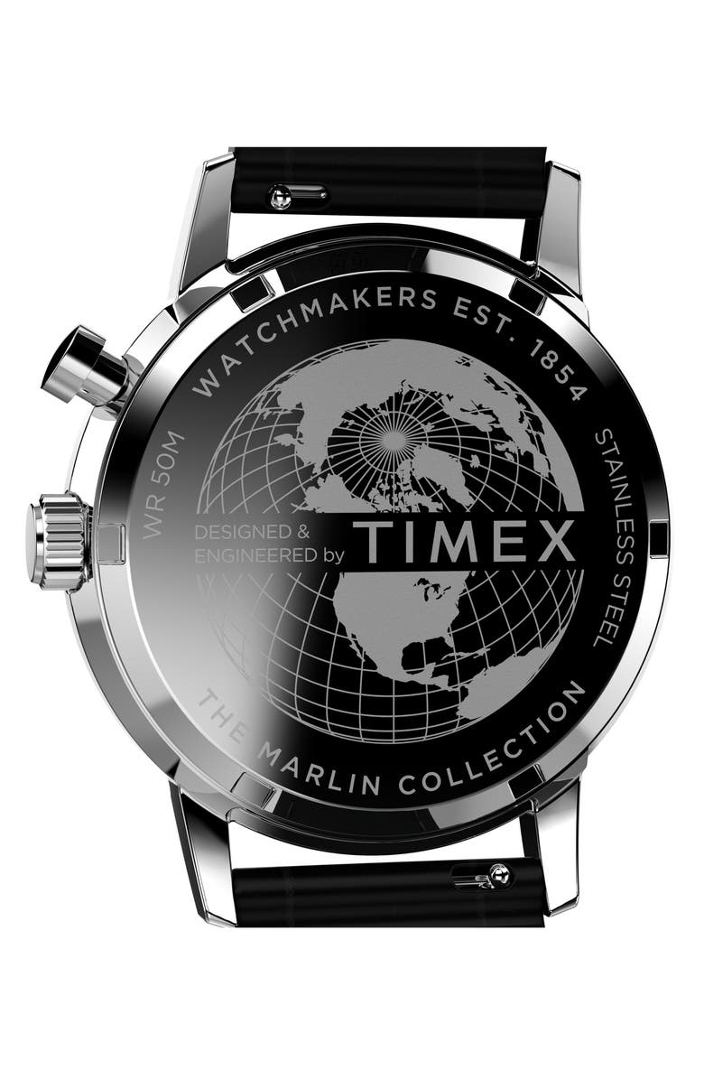 Timex<sup>®</sup> Marlin Moon Phase Leather Strap Watch, 40mm, Alternate, color,