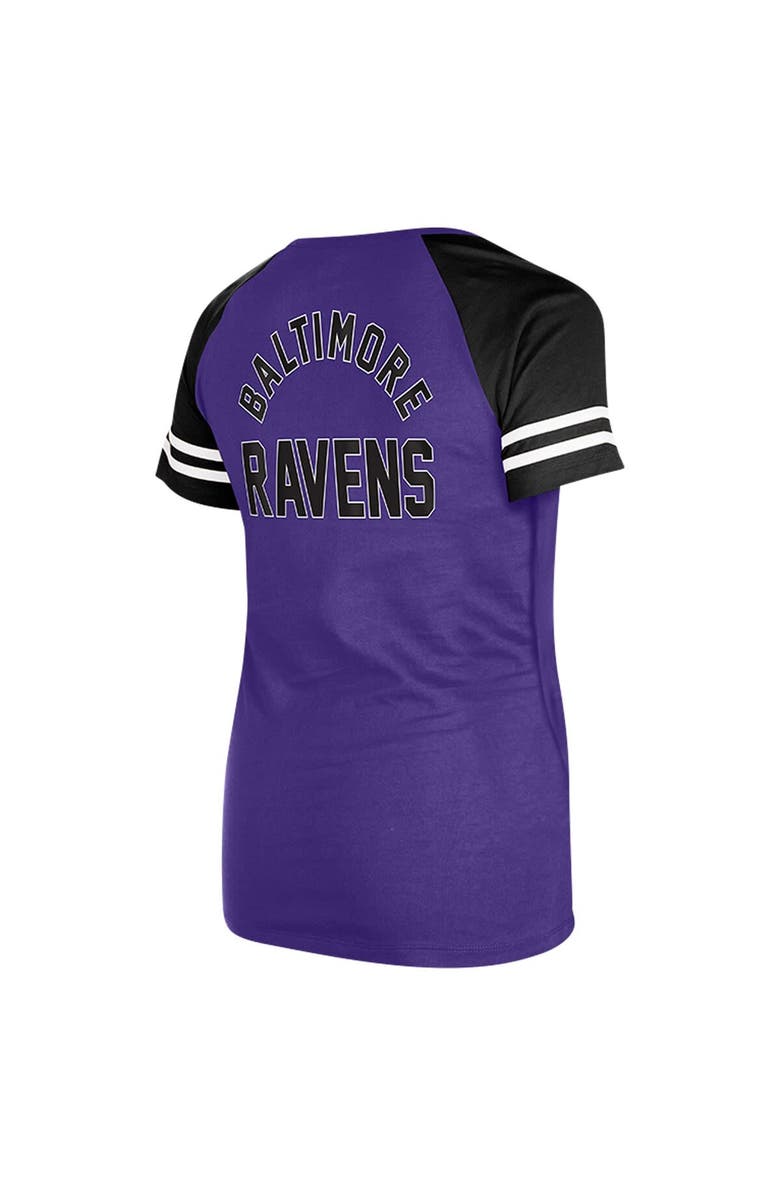 New Era Women's New Era Purple Baltimore Ravens  Lace-Up Raglan T-Shirt, Alternate, color, 