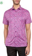 CON.STRUCT Micro Floral Print Performance Button-Down Shirt