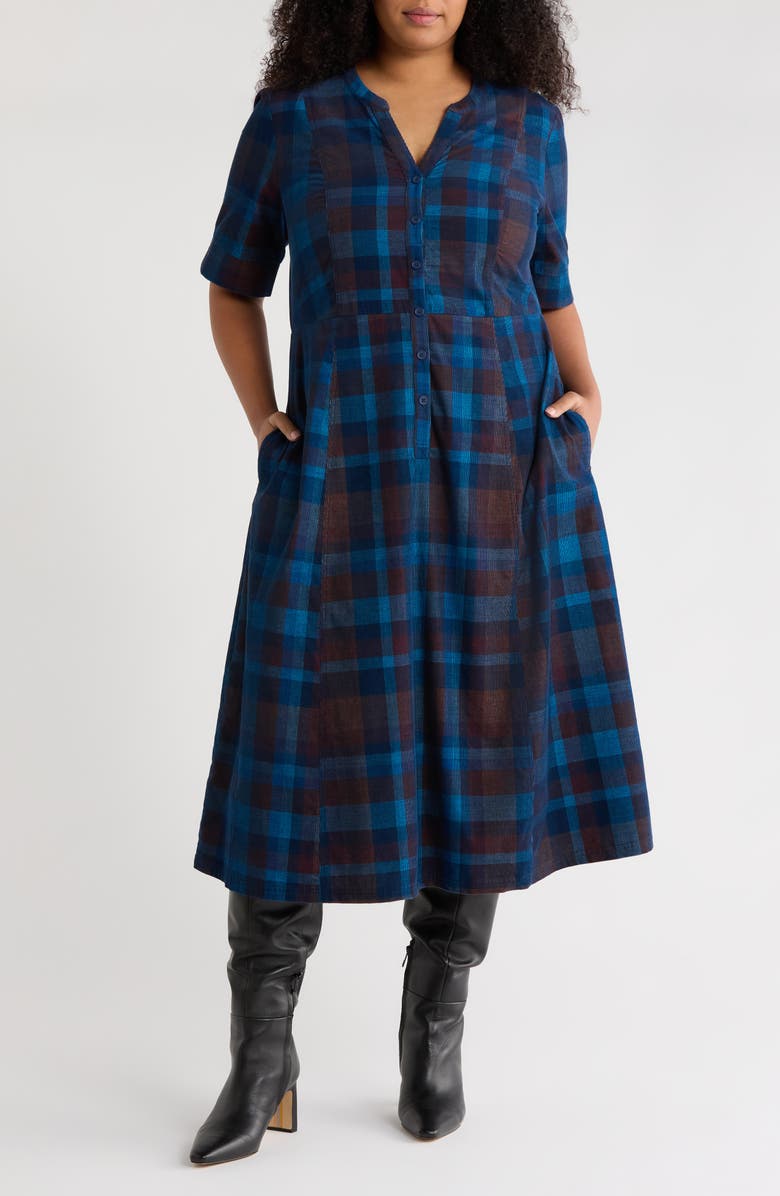 Seasalt Cornwall Wightwick Organic Cotton Denim Midi Dress, Main, color, Honesty Sea Cave