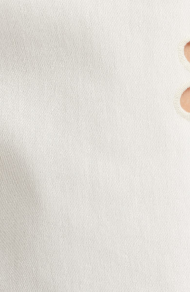 LoveShackFancy Carolette Eyelet Cutout Bootcut Jeans, Alternate, color, 