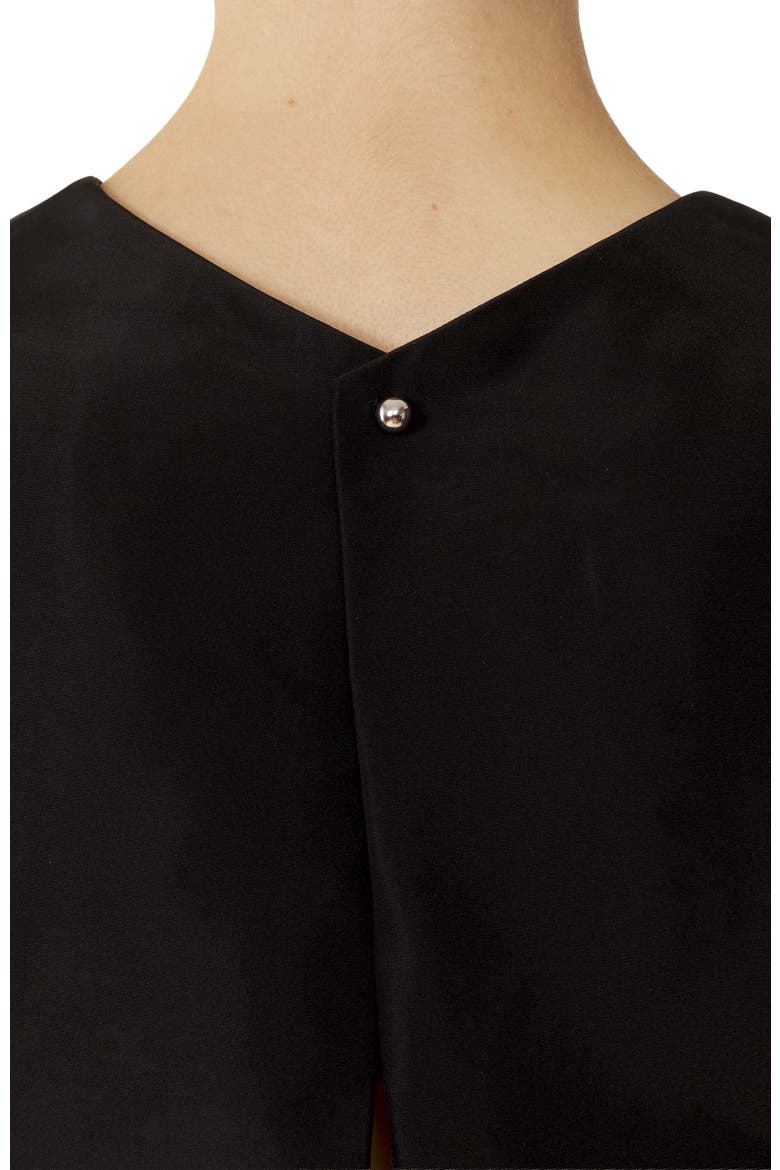Silk Faille Cropped Top, Alternate, color, Black
