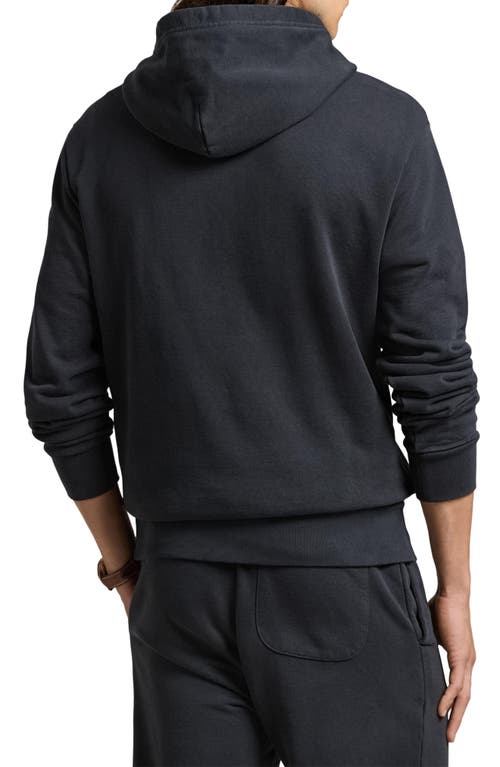 Polo Ralph Lauren Loopback Cotton Fleece Hoodie In Black