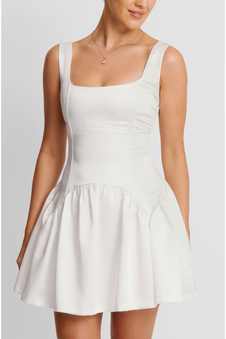 Scoop Neck Sleeveless Skater Mini Dress, Alternate, color, White