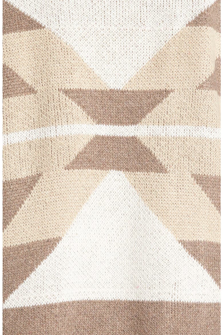 Woven Heart Geo Pattern Open Cardigan, Alternate, color, BEIGE