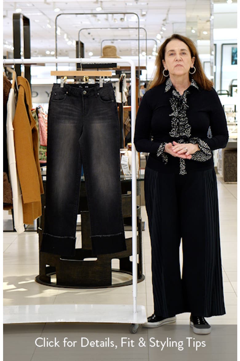Cuffed Raw Hem Straight Leg Jeans video