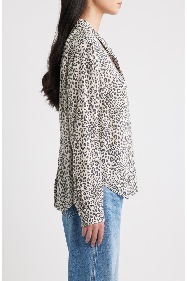 Josephine Leopard Print Button-Up Shirt, Alternate, color, ECRU CHEETAH