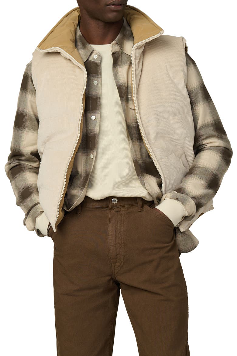 Reversible Corduroy Puffer Vest, Main, color, WINTER SAND