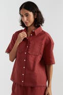 Chinti & Parker Sienna Linen-Blend Scallop Edge Shirt