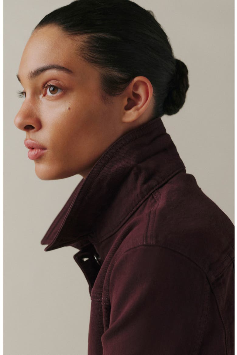 So Cal Denim Jacket, Alternate, color, GARNET