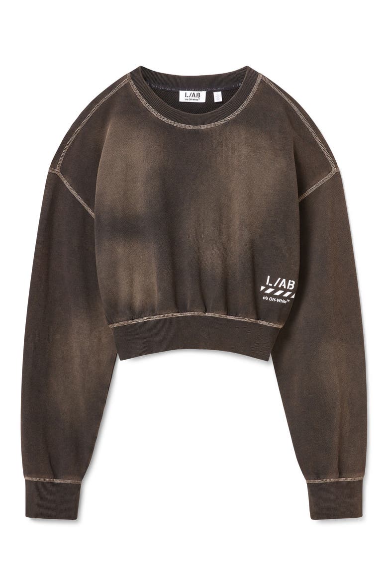 Cropped Crewneck Sweatshirt, Main, color, BLACK NIGHT