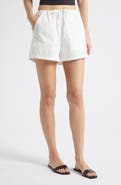 LESET Kyoto Patch Pocket Cotton Drawstring Shorts