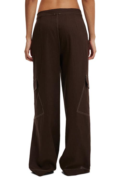 Cotton On Haven Utility Pant In Dark Oak