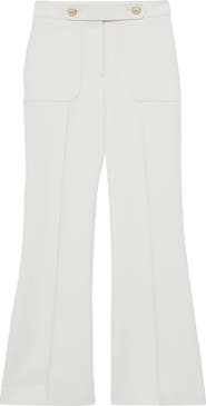 Reiss Lily Button Tab Flare Leg Pants