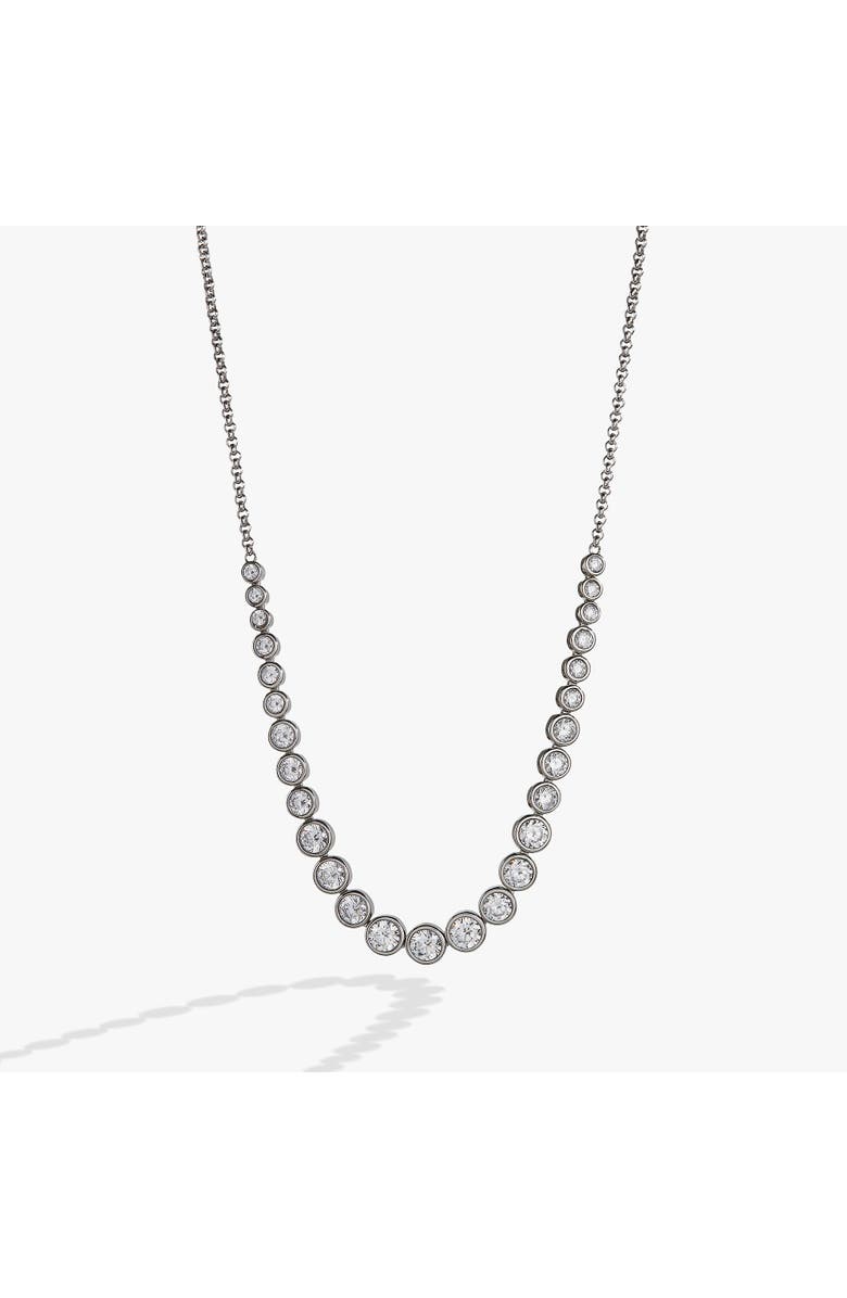 Alex and Ani Crystal Pearl Stranded Bracelet Set, Main, color, Silver