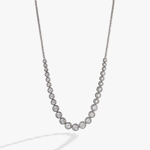 Alex And Ani Crystal Tennis Necklace In Silver