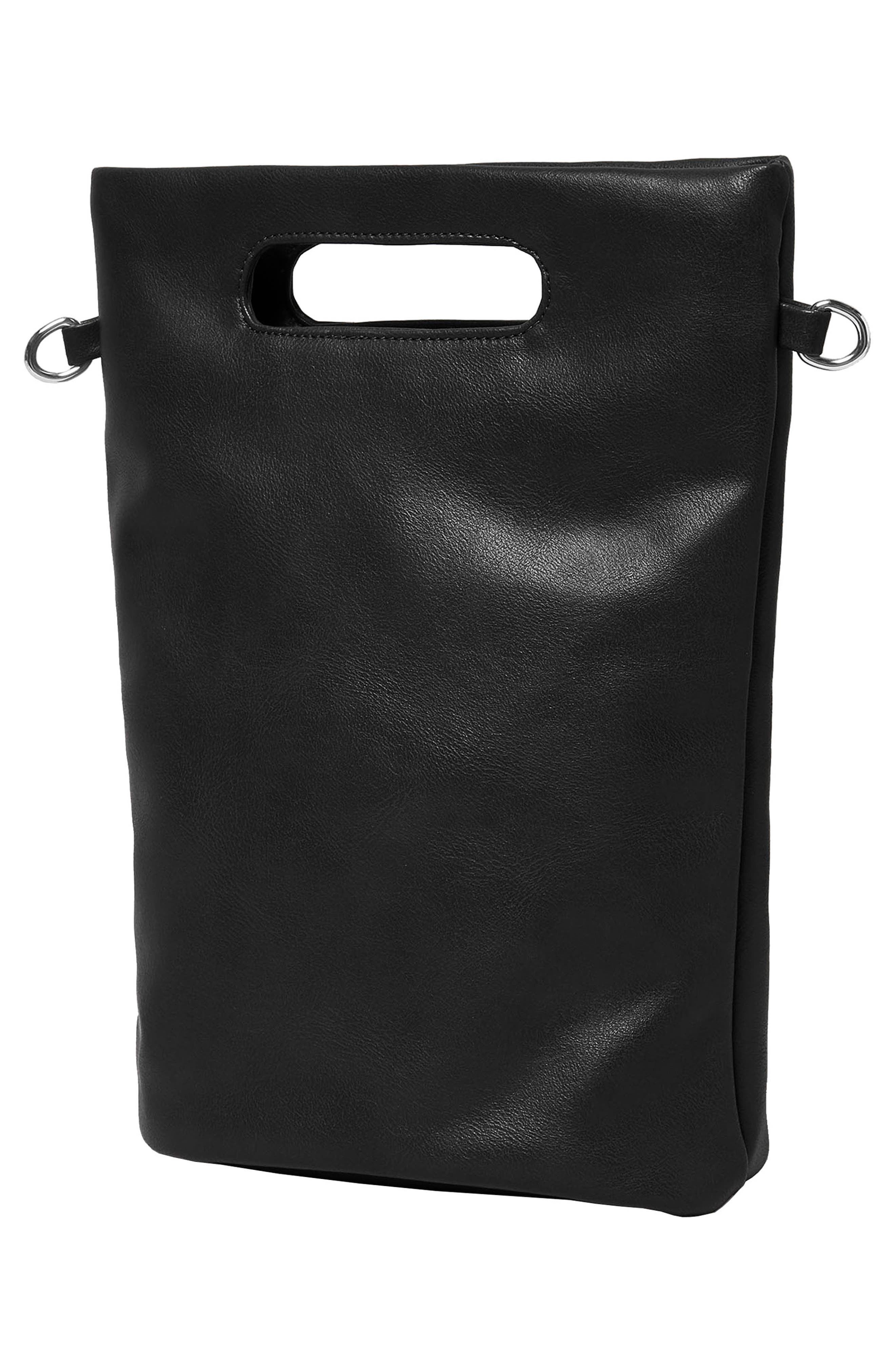 Collector Vegan Leather Crossbody Bag, Alternate, color, BLACK