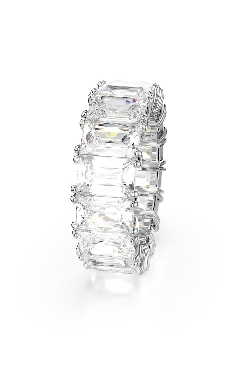 Swarovski Matrix Baguette Crystal Eternity Ring, Alternate, color, White Gold