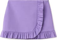 MANGO Starring Hailey Bieber Ruffle Detail Cotton Blend Miniskirt