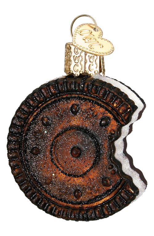 Old World Christmas Sandwich Cookie Ornament in Brown/White 