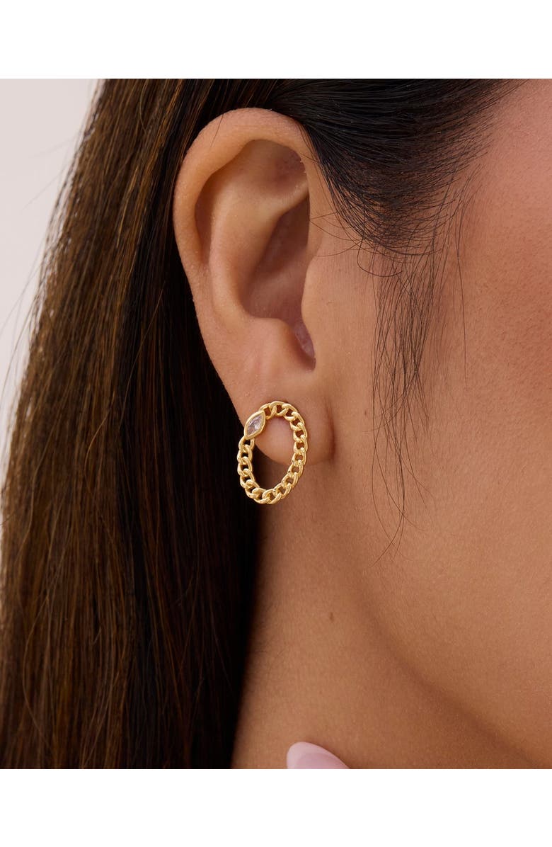 Sara Patino Cassia Curb Chain Oval Studs, Alternate, color, Gold