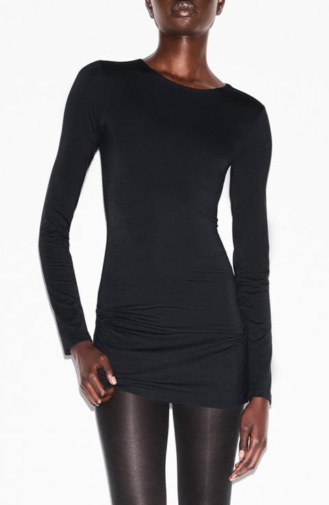 Smooth Layers Crewneck Long Sleeve Minidress (Regular & Plus)