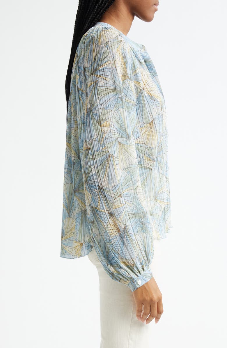 Veronica Beard Fennel Floral Button-Up Shirt, Alternate, color, Powder Blue Multi