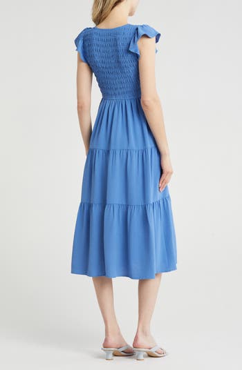 Flutter Sleeve Midi Dress
