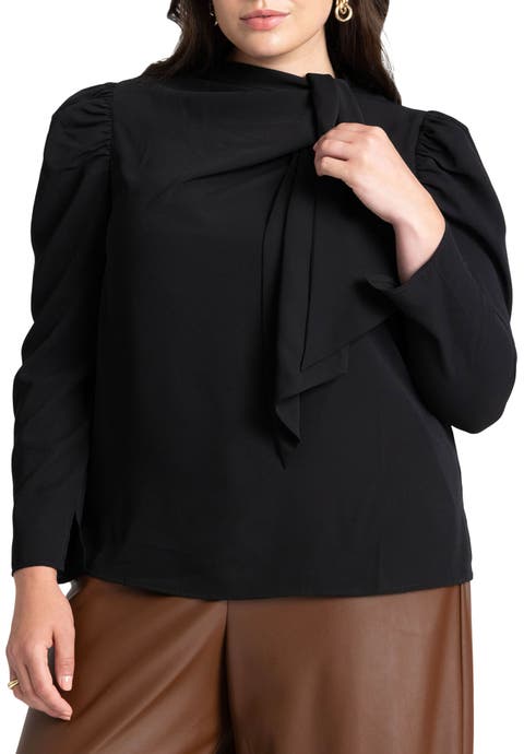 Drape Front Blouse (Plus)