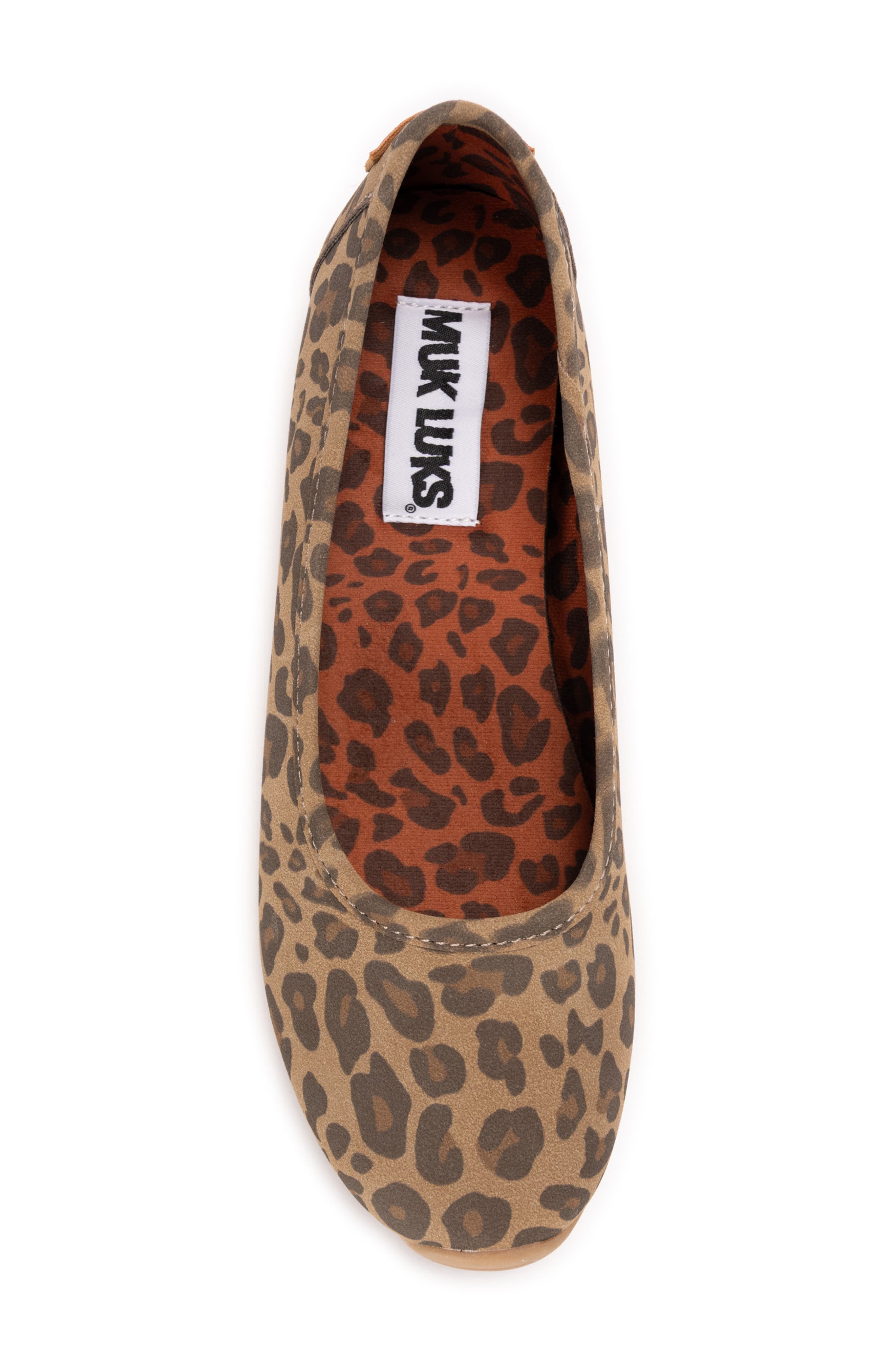 MUK LUKS Solana Skimmer Flat, Alternate, color, Leopard