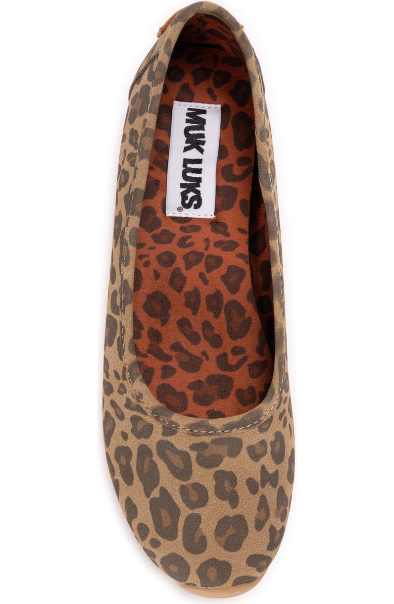 MUK LUKS Solana Skimmer Flat, Alternate, color, Leopard
