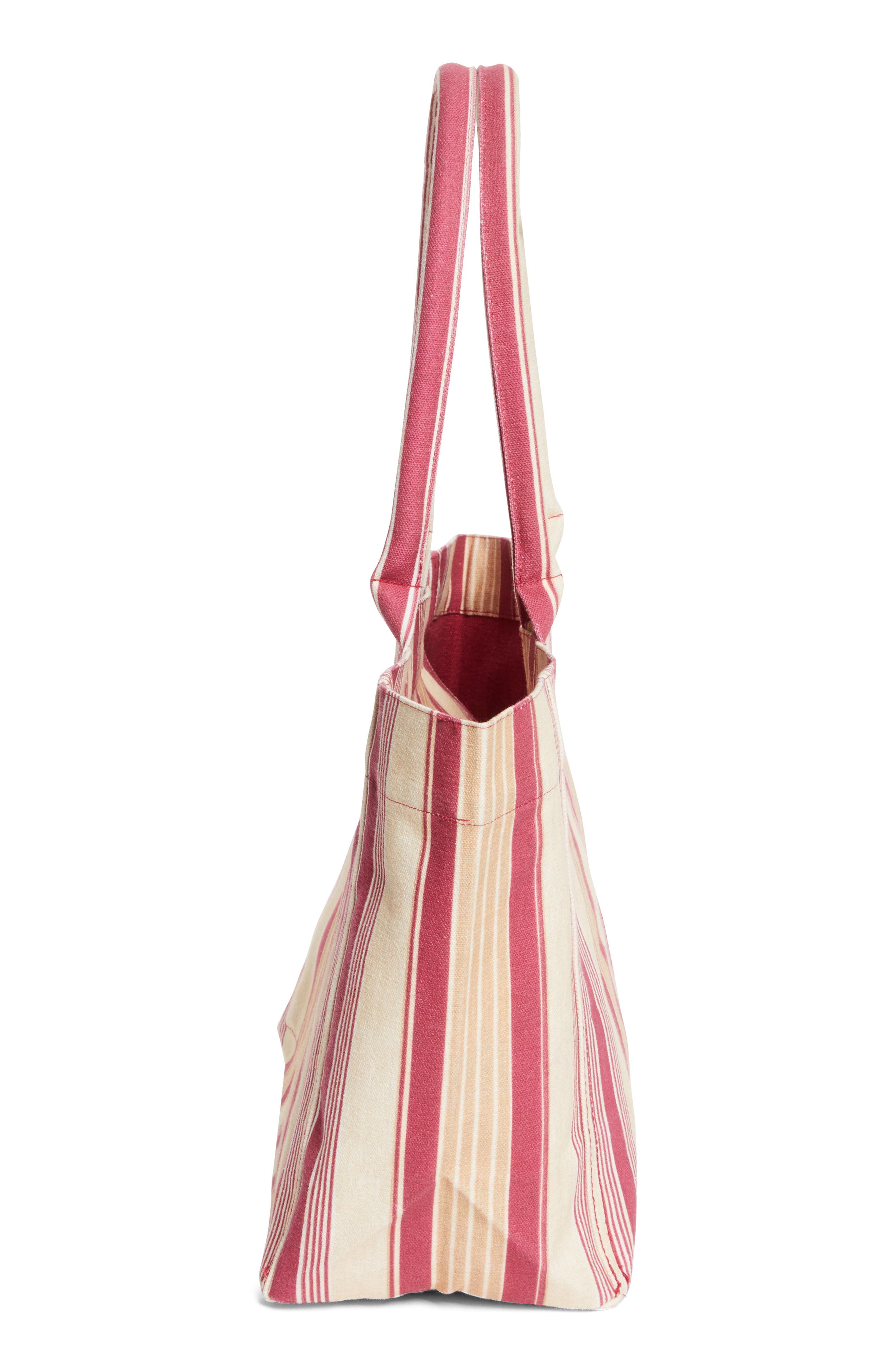 Small Yenky Stripe Canvas Tote, Alternate, color, RED