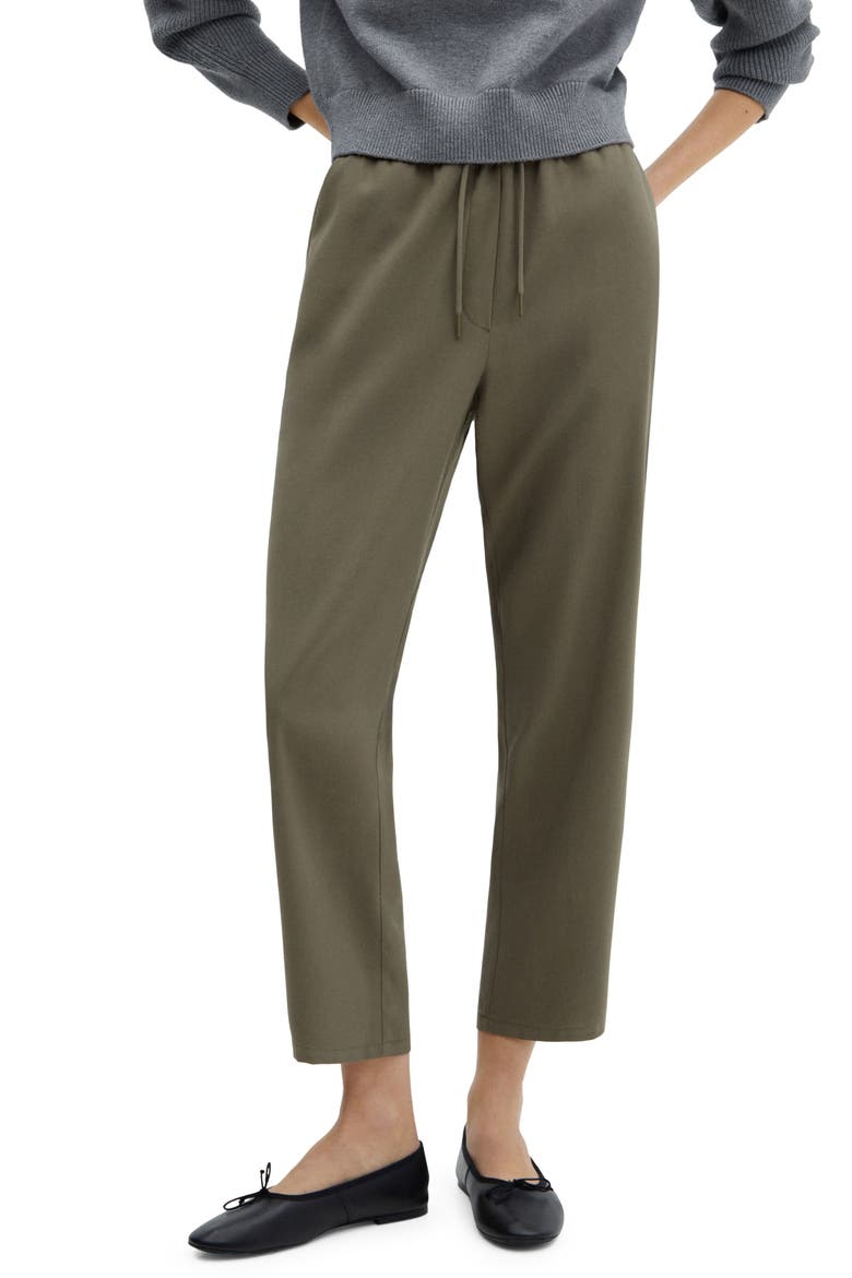 Drawstring Straight Leg Pants, Main, color, KHAKI GREEN