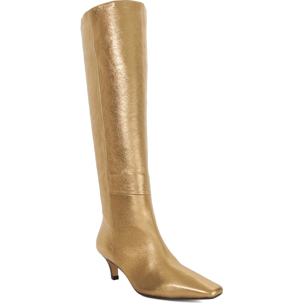 Dune London Slink Knee High Boot in Gold