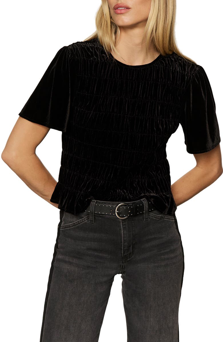 Sanctuary We Belong Together Velvet Top, Alternate, color, Black