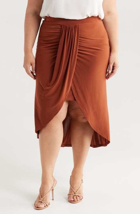Draped Wrap Skirt (Plus)