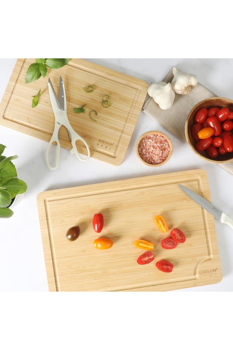 2pc Rectangle Wood Cutting Board Set w/ Juice Grooves, Alternate, color, Brown