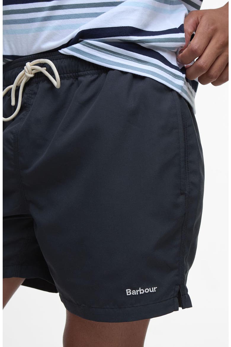Staple Logo Swim Trunks, Alternate, color, BLACK