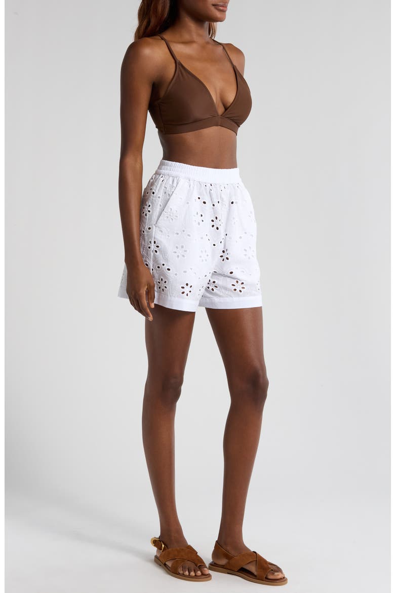 Watts Eyelet Cover-Up Shorts, Alternate, color, WHITE