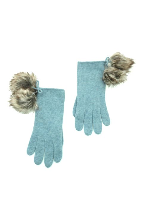Pompom Wool Blend Gloves