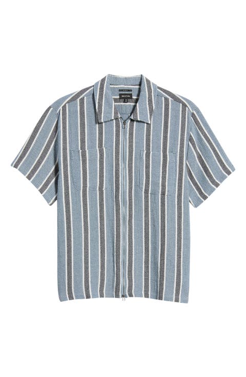 Dexter Textured Striped Zip Shirt