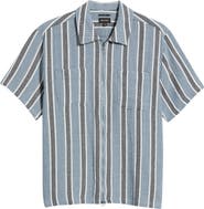 Brixton Dexter Textured Striped Zip Shirt