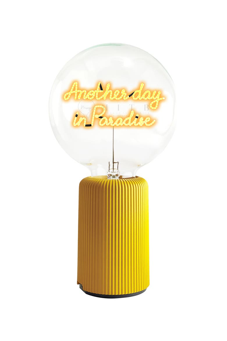 Another Day in Paradise Portable Table Lamp, Main, color, Yellow