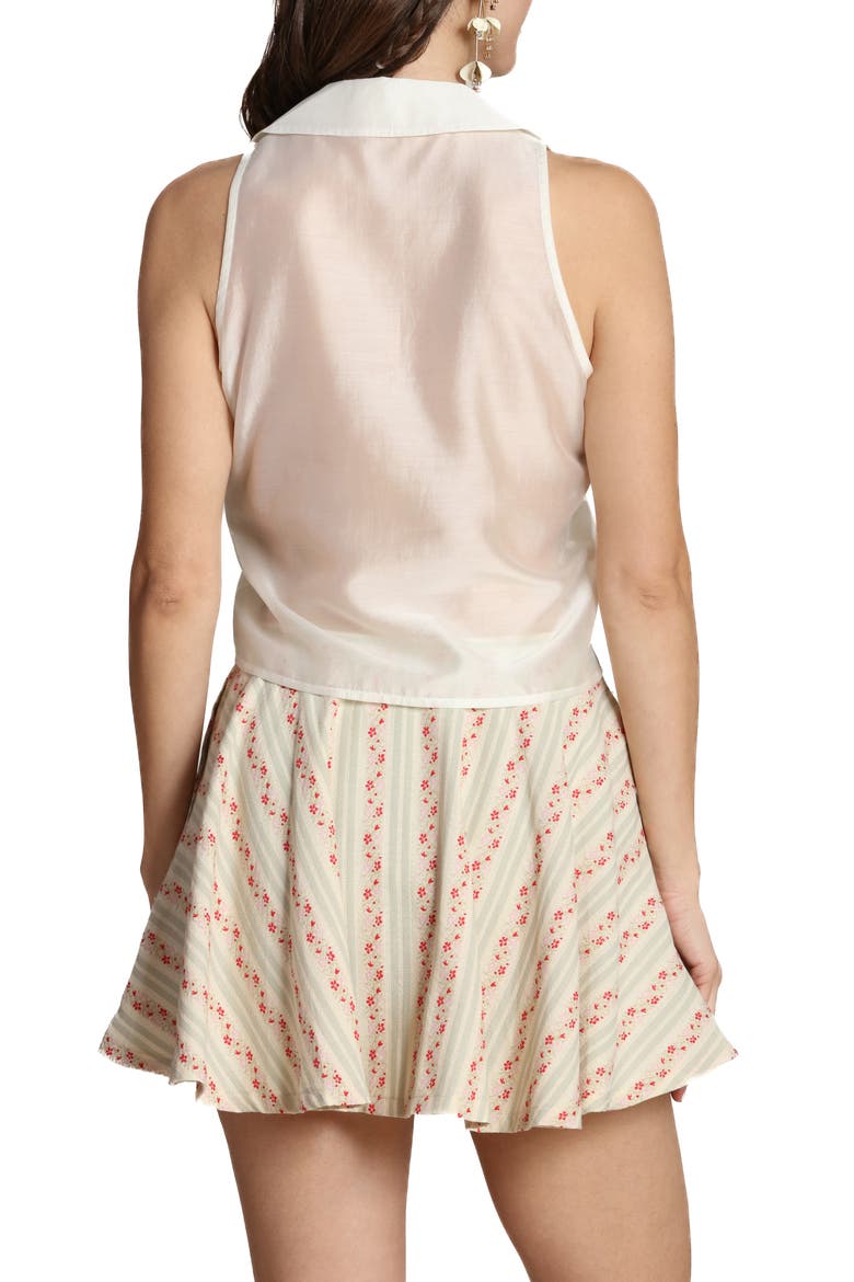 Sleeveless Tie Front Top, Alternate, color, OFF WHITE